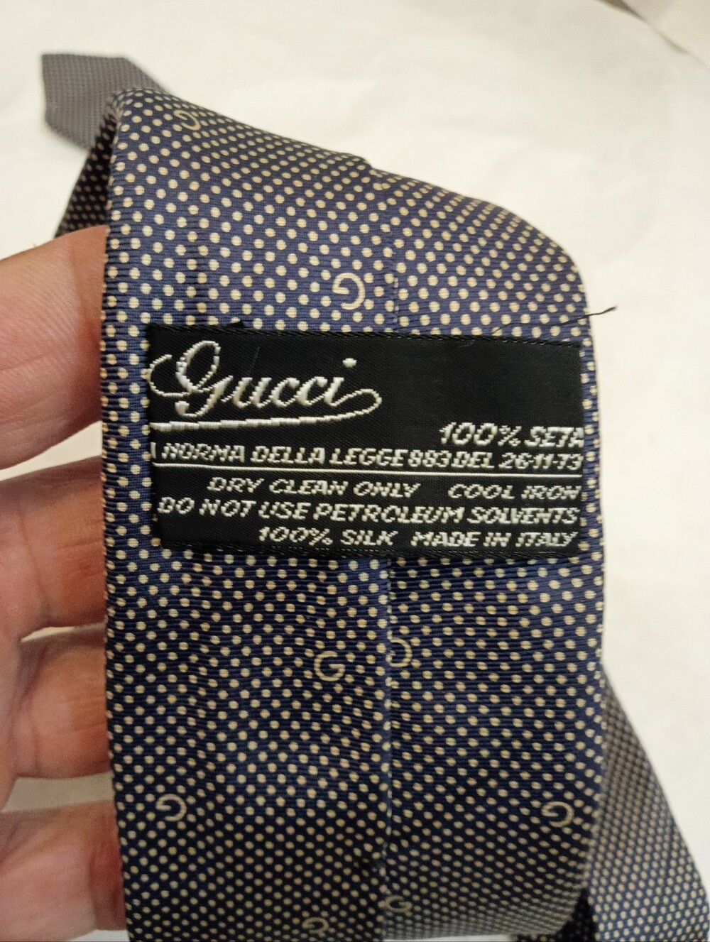 GUCCI VTG LOGO G All Over Print Rare  Skinny TIE